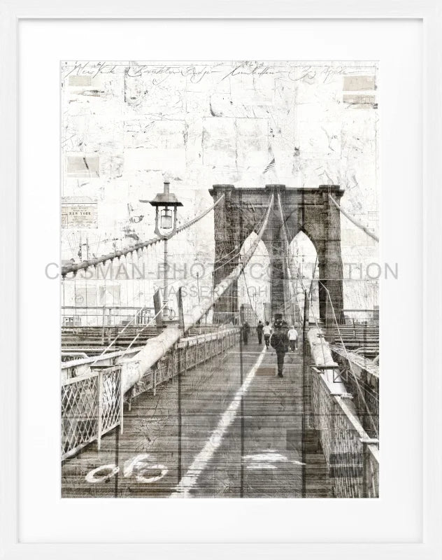 Poster Brooklyn Bridge GM02B - Weiss 1.5cm / S (25cm x