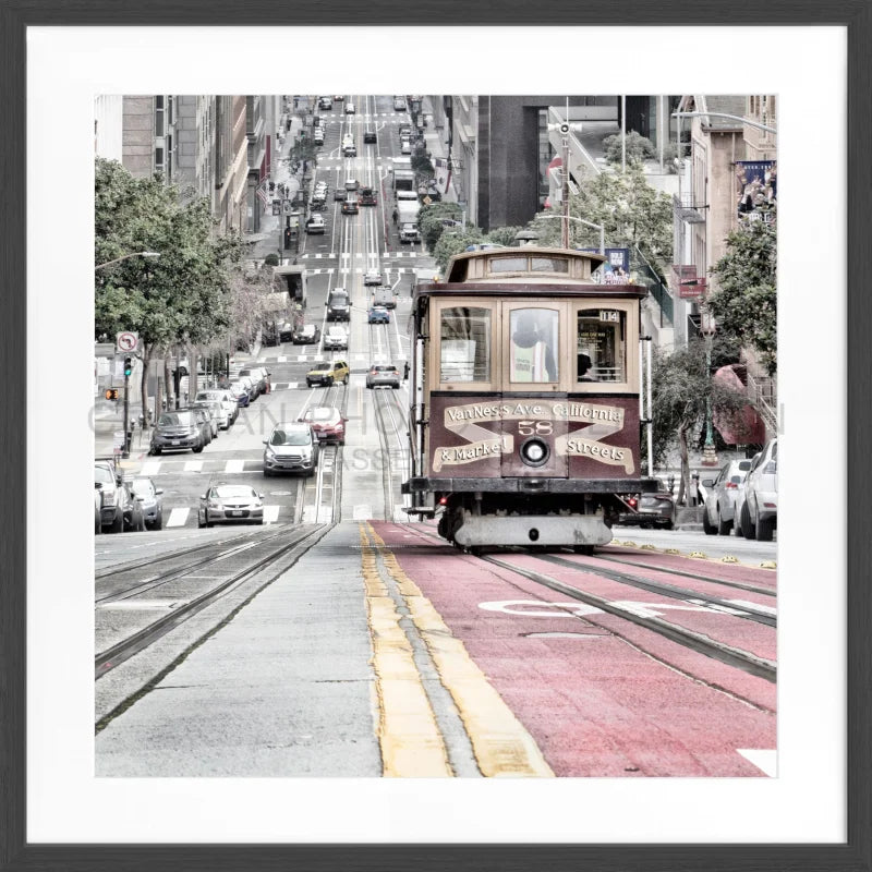 Poster ’Cable Cars’ San Francisco SF30Q - Schwarz matt