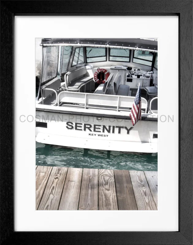 Poster Florida Key West ’Boat’ FL25 - Schwarz 3cm / S