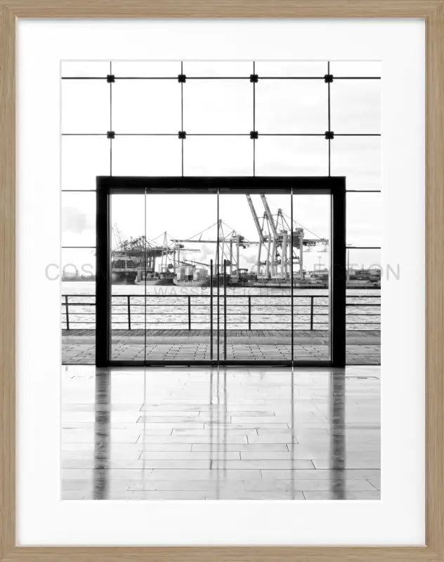 Poster Hamburg Hafen HH33 - Eiche Furnier 1.5cm / S (25cm x