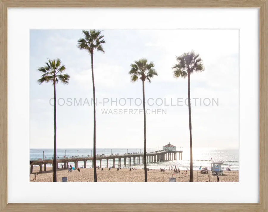 Poster Kalifornien Manhattan Beach K185 - Eiche Furnier