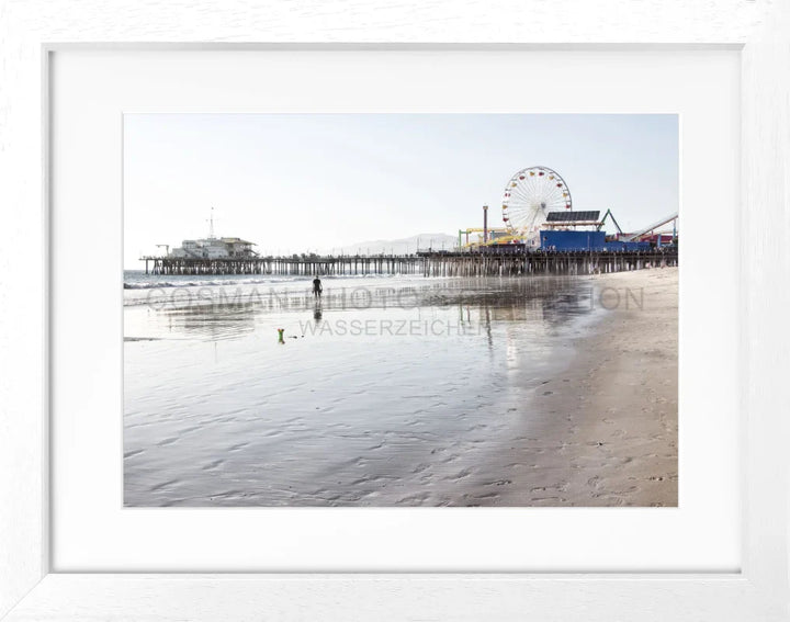 Poster Kalifornien Santa Monica ’Pier’ K132 - Weiss 3cm