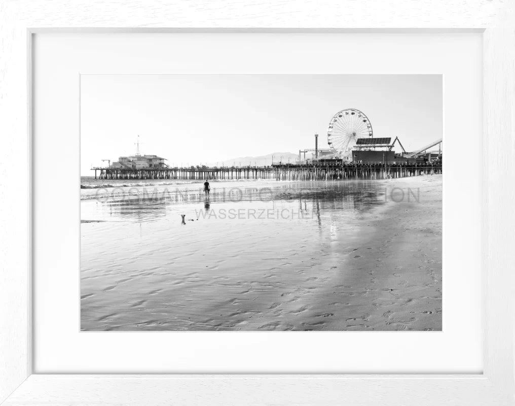 Poster Kalifornien Santa Monica ’Pier’ K132 - Weiss 3cm