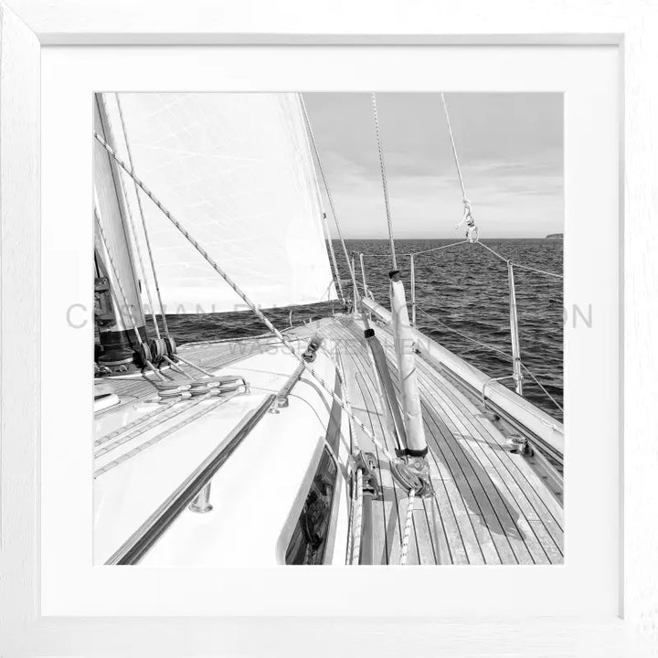 Poster Segelboot SAIL01Q - Weiss 3cm / Quadrat 55 (55x55cm)