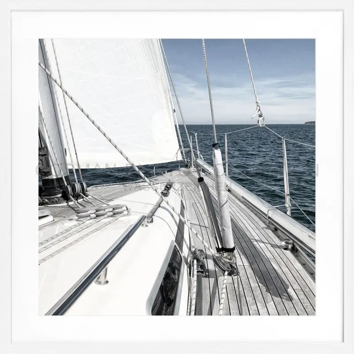 Poster Segelboot SAIL01Q - Weiss 1.5cm / Quadrat 55