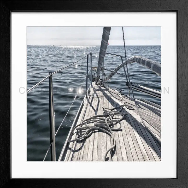 Poster Segelboot SAIL02Q - Schwarz 3cm / Quadrat 55