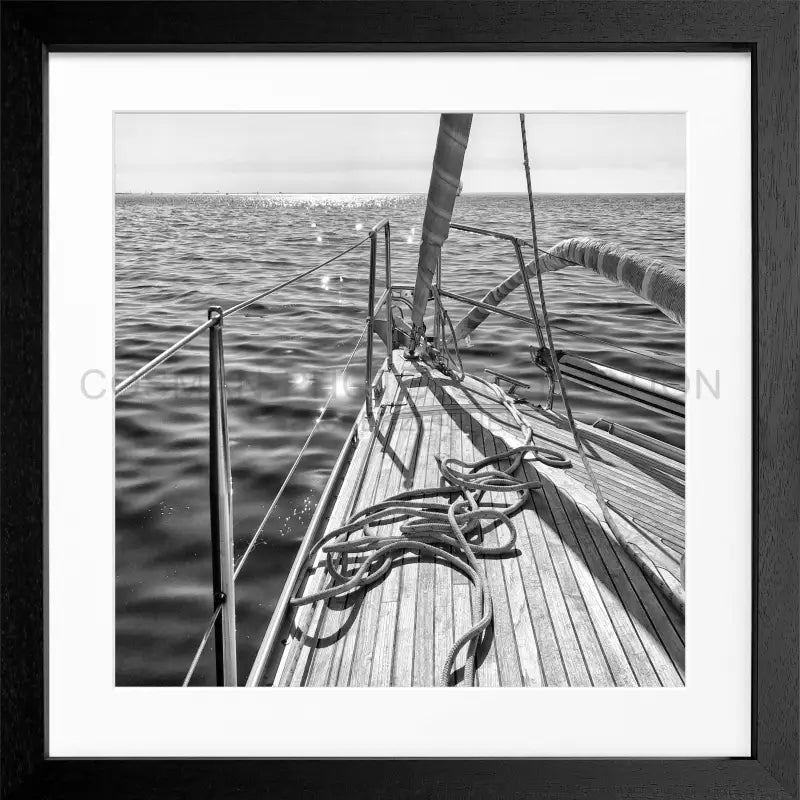 Poster Segelboot SAIL02Q - Schwarz 3cm / Quadrat 55