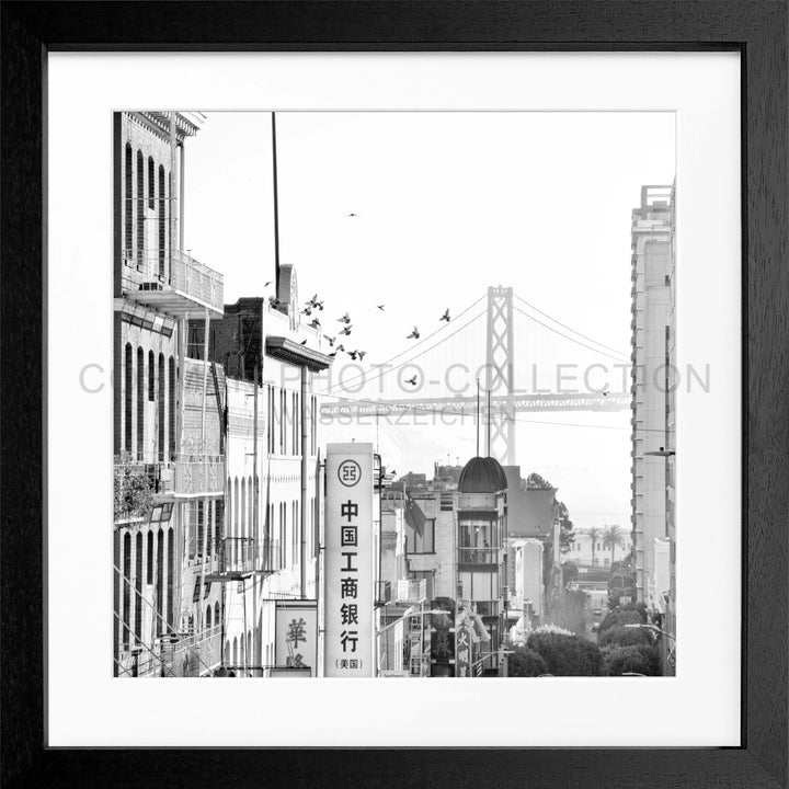 Poster ’Bay Bridge’ San Francisco SF06Q - Schwarz 3cm