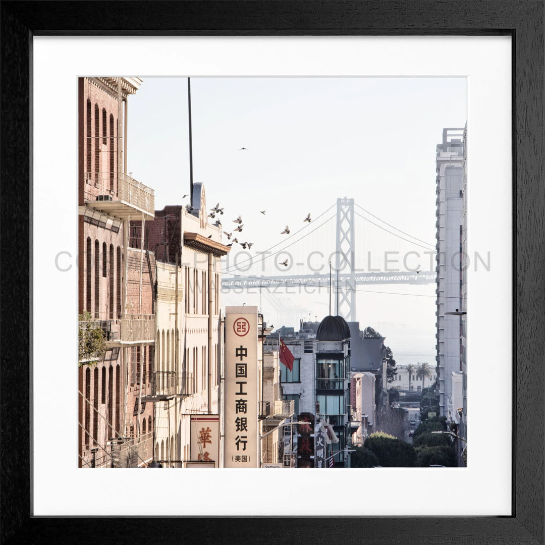 Poster ’Bay Bridge’ San Francisco SF06Q - Schwarz 3cm