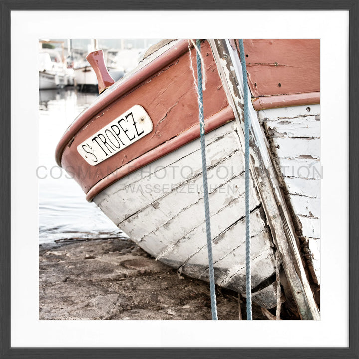 Poster ’Fischerboot’ Saint Tropez ST27Q - Schwarz matt