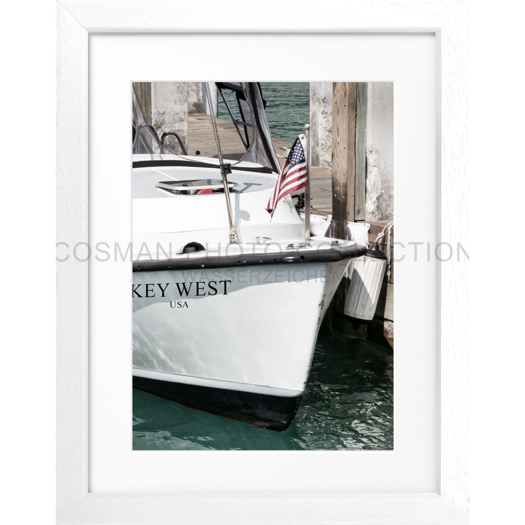 Poster Florida Key West ’Boat’ FL33 - Weiss 3cm / S