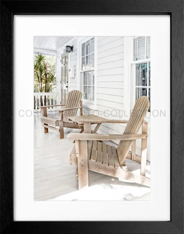 Poster Florida Key West ’Deckchair’ FL44 - Schwarz 3cm