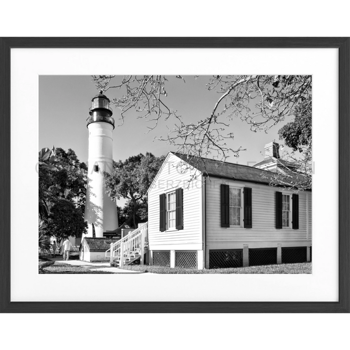 Poster Florida Key West ’Lighthouse’ FL10 - Schwarz