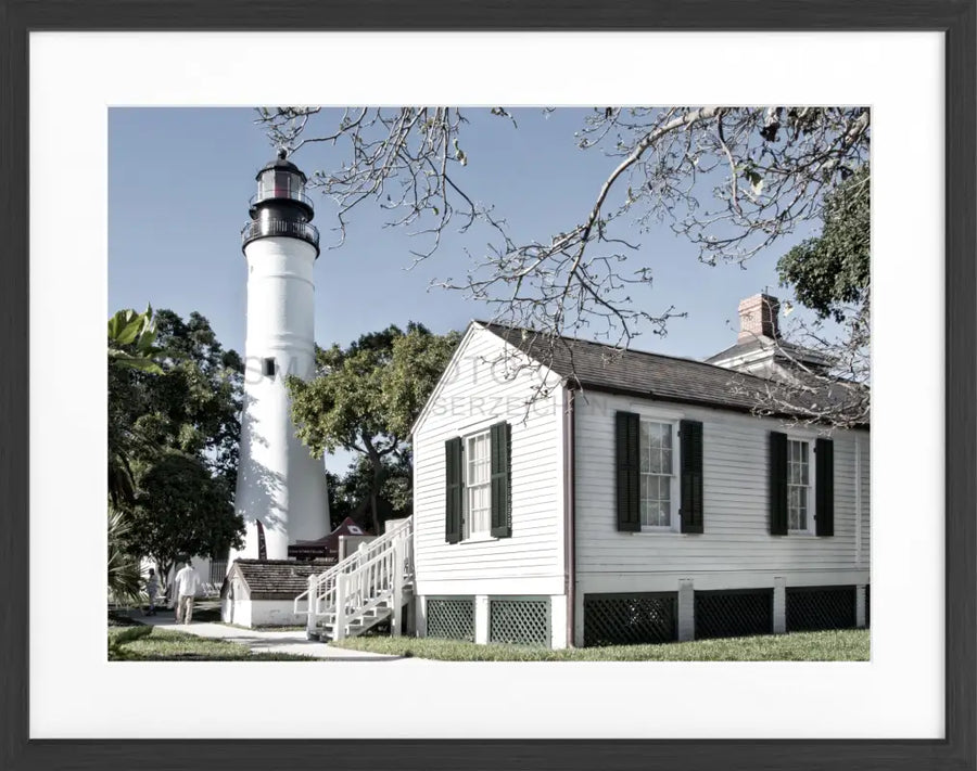 Poster Florida Key West ’Lighthouse’ FL10 - Schwarz