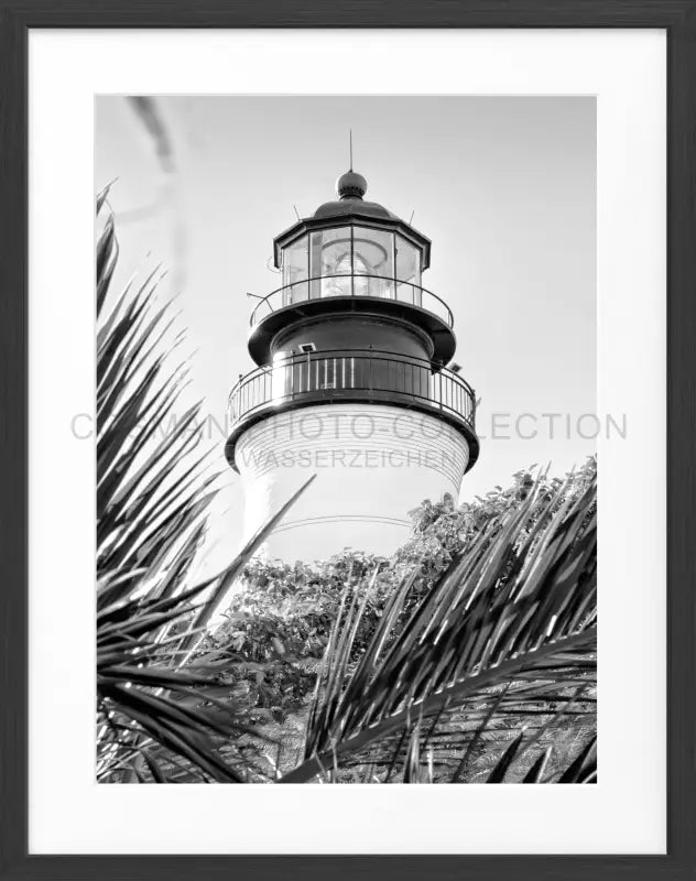 Poster Florida Key West ’Lighthouse’ FL28 - Schwarz