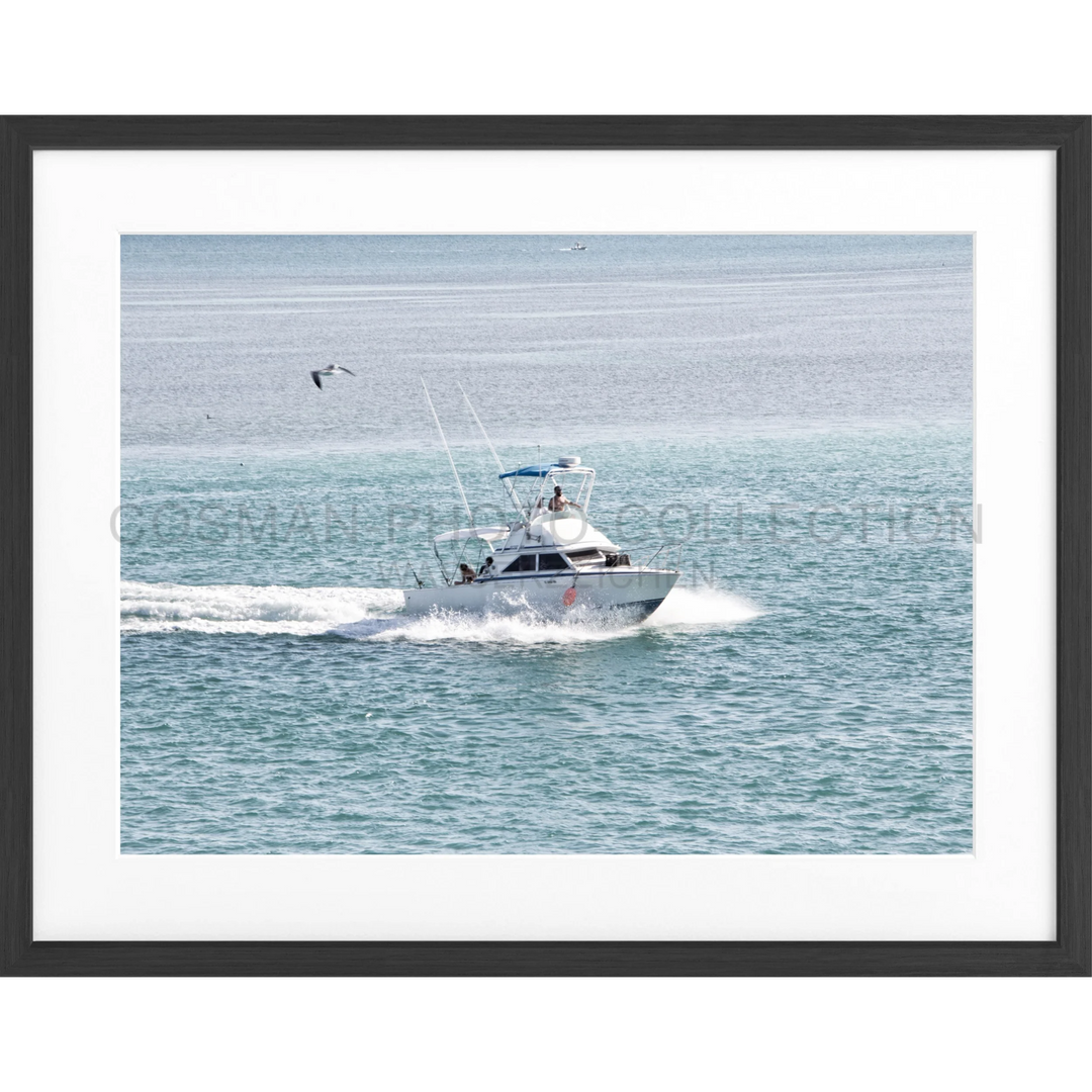 Poster Florida Keys ’Boat’ FL03 - Schwarz matt 1.5cm