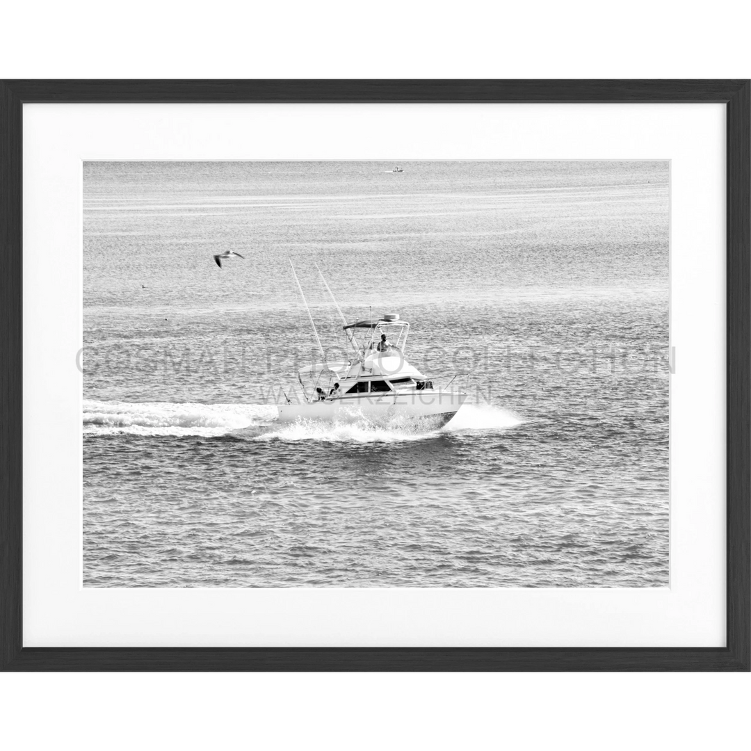 Poster Florida Keys ’Boat’ FL03 - Schwarz matt 1.5cm