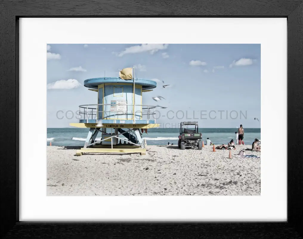 Poster Florida Miami Beach FL16 - Schwarz 3cm / S (31cm x