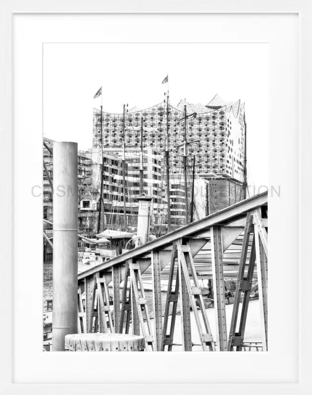 Poster Hamburg Elphi 2 - Weiss 1.5cm / S (25cm x 31cm)