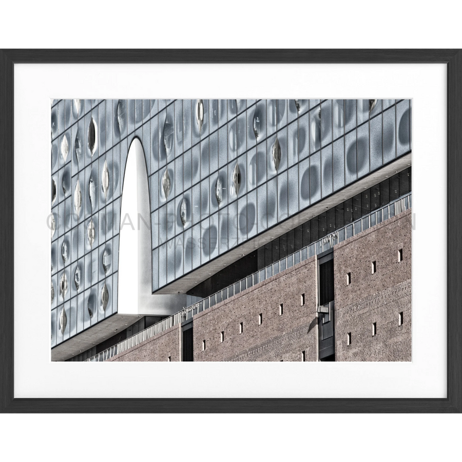 Poster Hamburg ’Elphi’ HH20 - Schwarz matt 1.5cm / S