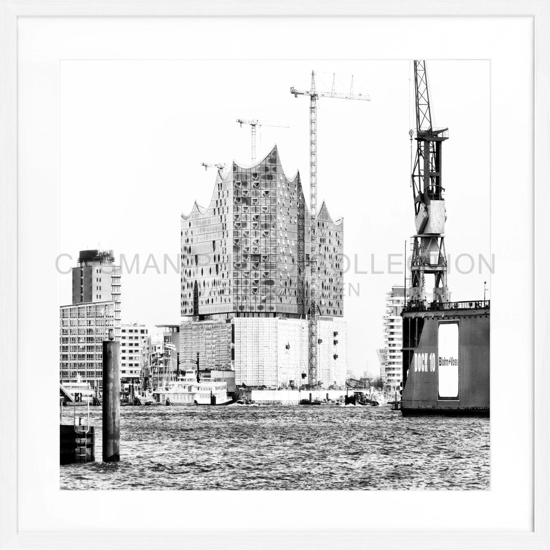 Poster Hamburg ’Elphi’ HH48 - Weiss 1.5cm / Quadrat 55