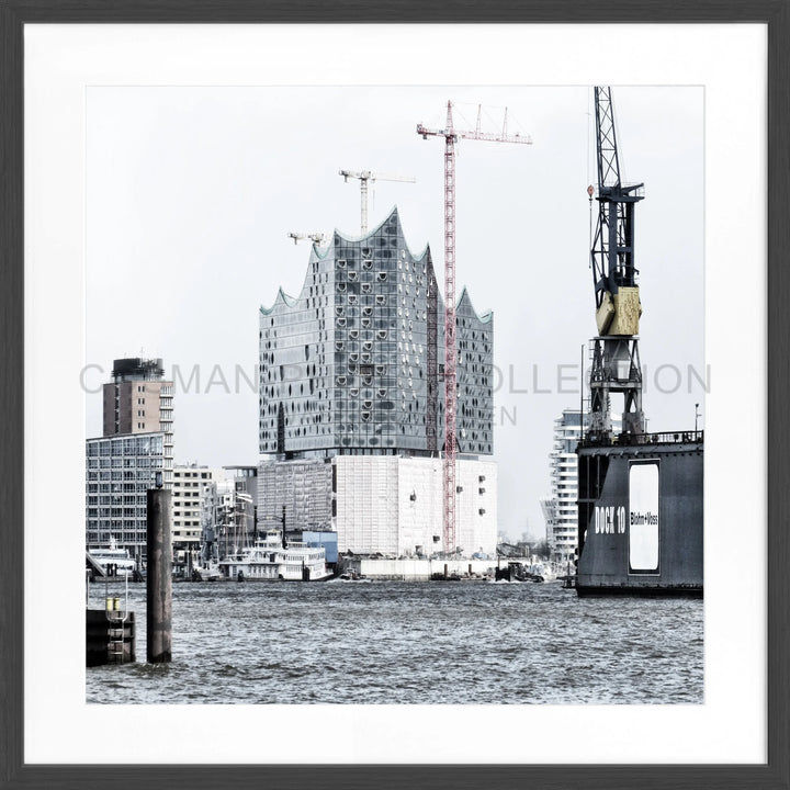 Poster Hamburg ’Elphi’ HH48 - Schwarz matt 1.5cm