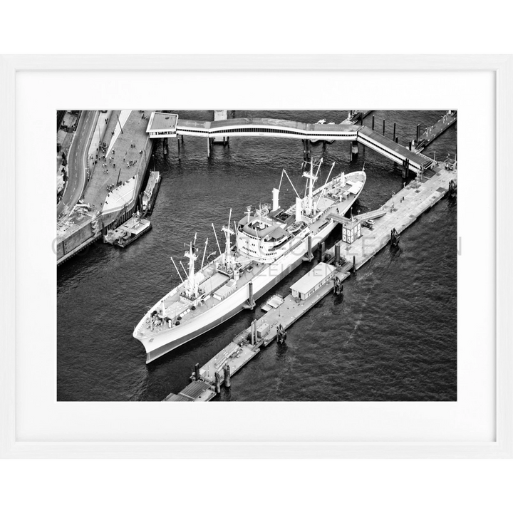 Poster Hamburg Hafen ’Cap San Diego’ HH12 - Weiss 1.5cm