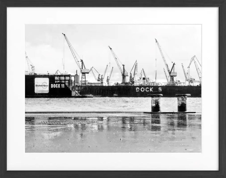 Poster Hamburg Hafen ’Dock’ HH05C - Schwarz matt 1.5cm