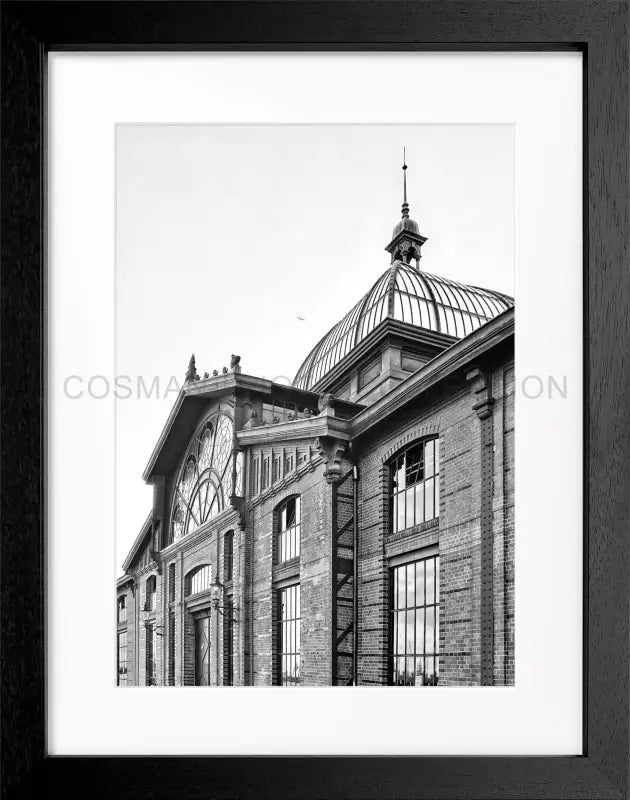 Poster Hamburg Hafen ’Fischmarkt’ HH02B - Schwarz 3cm