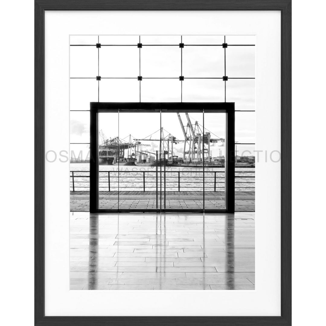 Poster Hamburg Hafen HH33 - Schwarz matt 1.5cm / S (25cm x