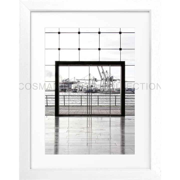 Cosman-Interior Rahmenfarbe: weiss matt / Grösse: S (25cm x 31cm) / Motiv: farbe Poster Hamburg Hafen HH33