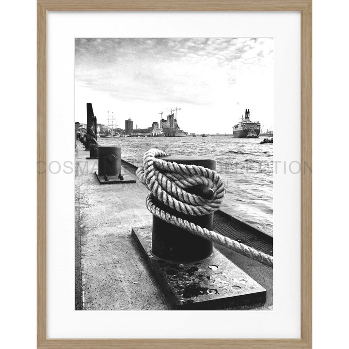 Poster Hamburg Hafen ’Poller’ HH02 - Eiche Furnier