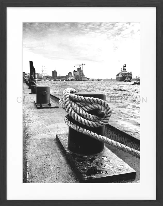 Poster Hamburg Hafen ’Poller’ HH02 - Schwarz matt 1.5cm