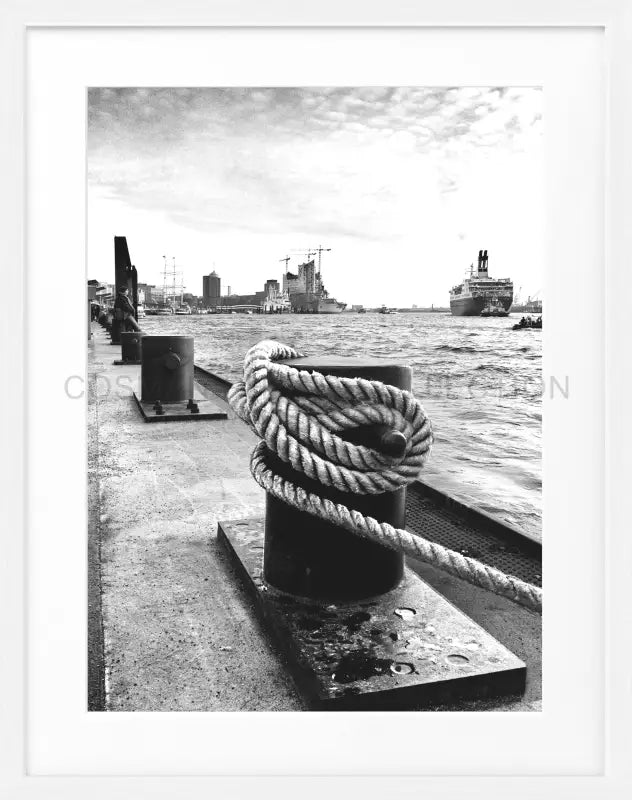 Poster Hamburg Hafen ’Poller’ HH02 - Weiss 1.5cm / S