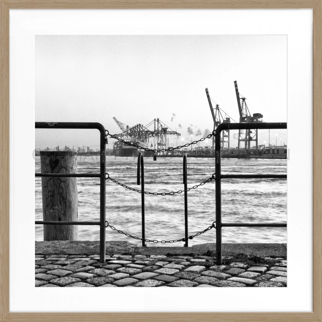 Poster Hamburg Hafen ’Zaun’ HH30 - Eiche Furnier 1.5cm