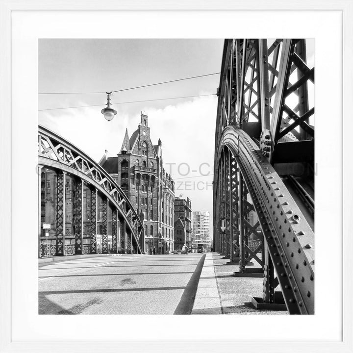 Poster Hamburg ’Speicherstadt’ HH29Q - Weiss 1.5cm