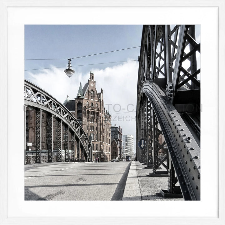 Poster Hamburg ’Speicherstadt’ HH29Q - Weiss 1.5cm