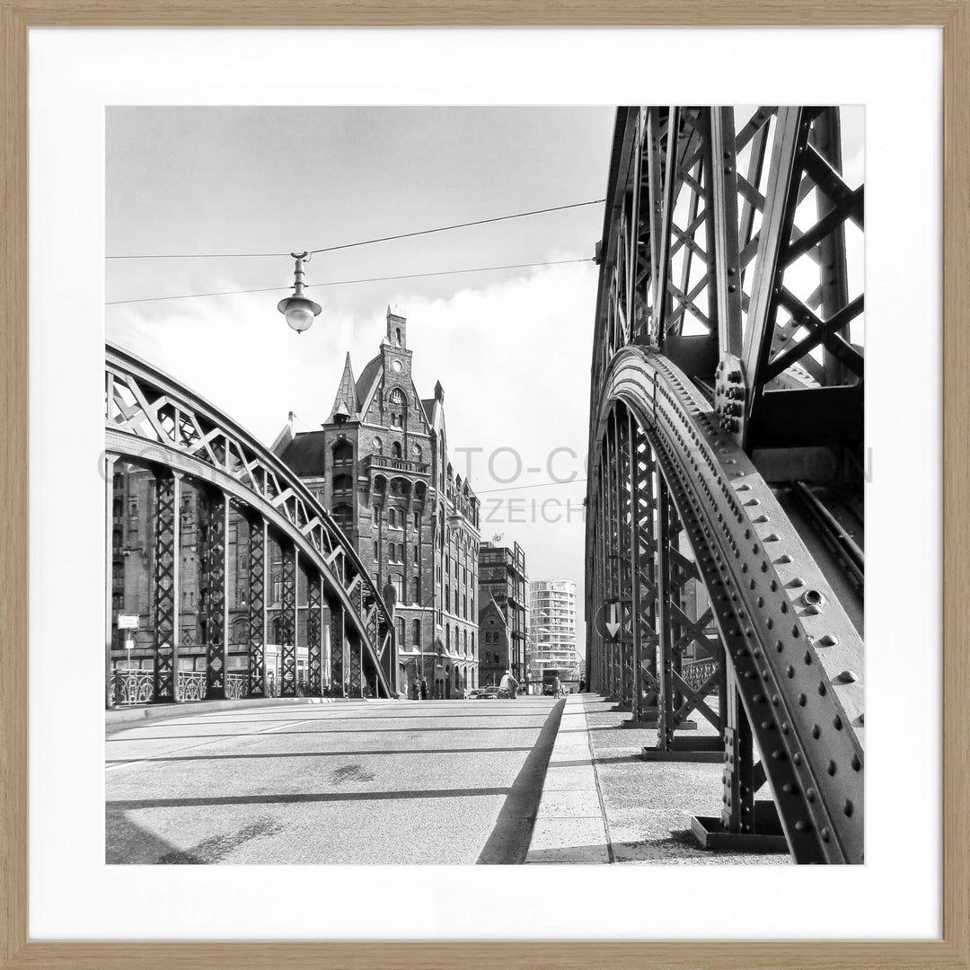 Poster Hamburg ’Speicherstadt’ HH29Q - Eiche Furnier