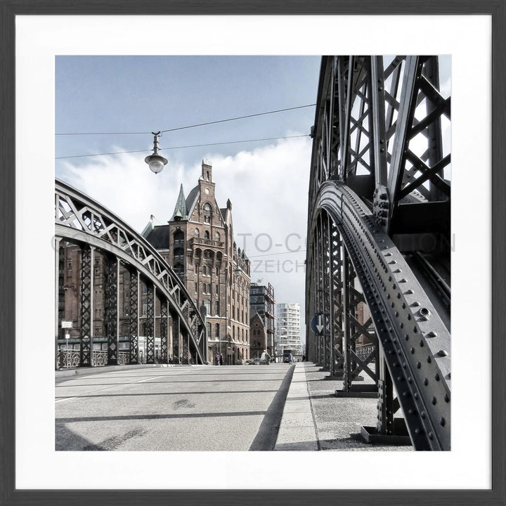 Poster Hamburg ’Speicherstadt’ HH29Q - Schwarz matt