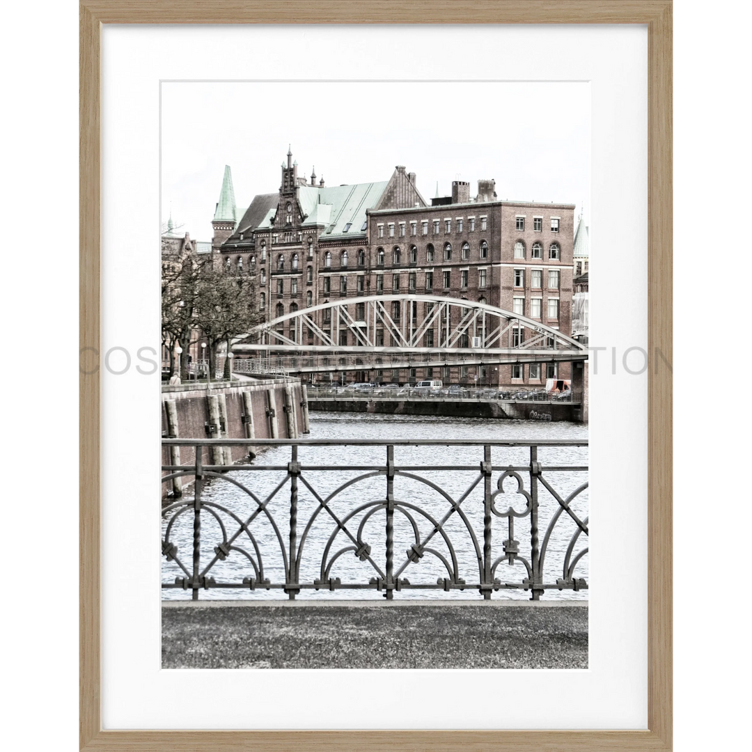 Poster Hamburg ’Speicherstadt’ HH46D - Eiche Furnier