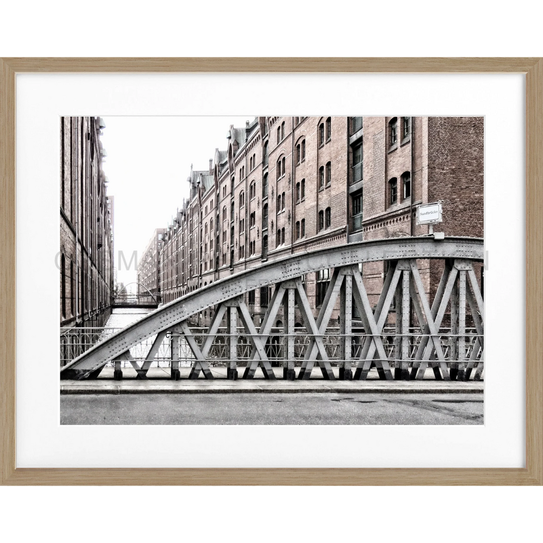 Poster Hamburg ’Speicherstadt’ HH46F - Eiche Furnier