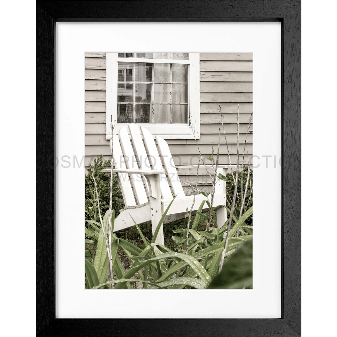 Poster Hamptons Long Island ’Deckchair’ HM14 - Schwarz