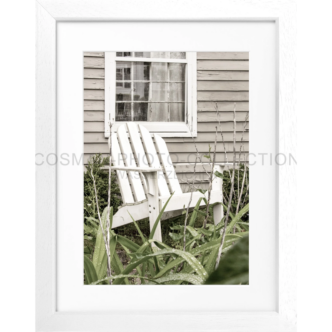 Poster Hamptons Long Island ’Deckchair’ HM14 - Weiss