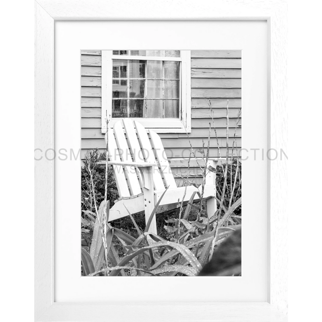 Poster Hamptons Long Island ’Deckchair’ HM14 - Weiss