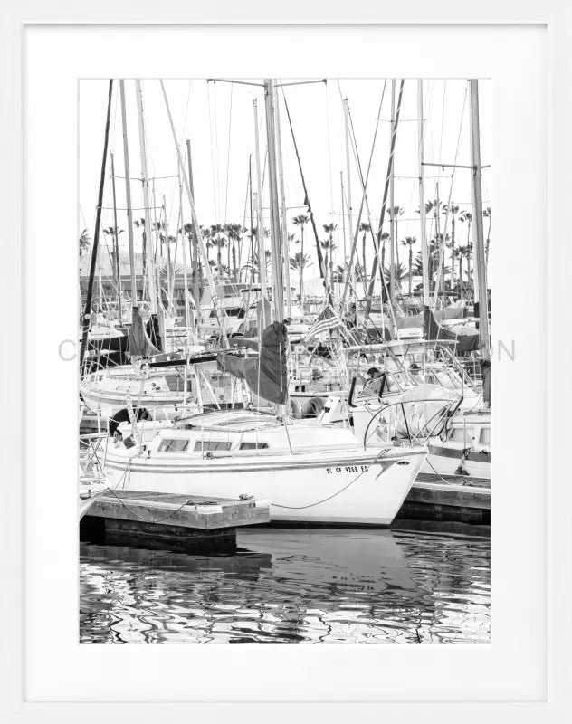 Poster Kalifornien ’Boat’ K177 - Weiss 1.5cm / Motiv: