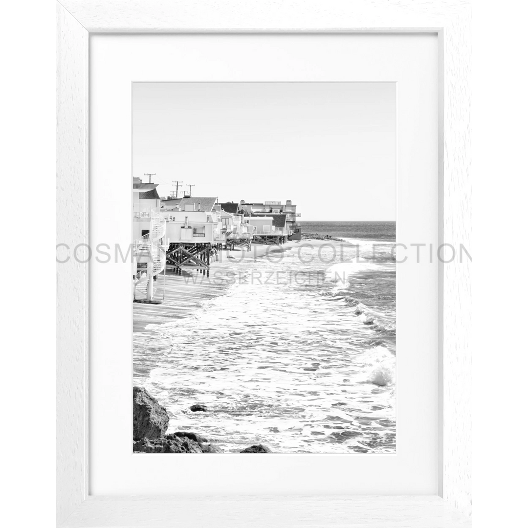 Poster Kalifornien Malibu ’Beach House’ K53 - Weiss 3cm