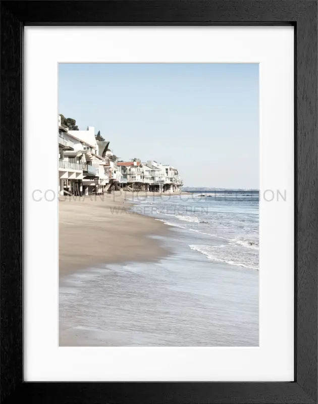 Poster Kalifornien Malibu ’Beach House’ K81 - Schwarz