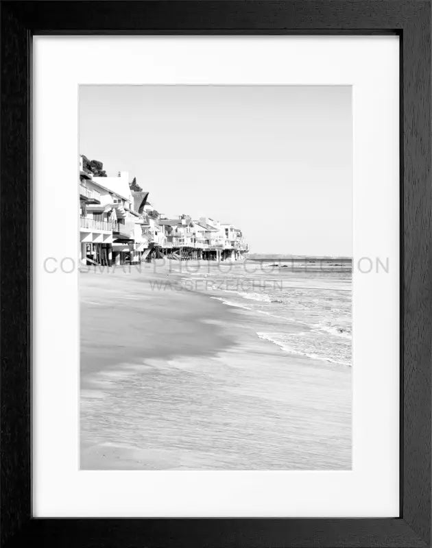 Poster Kalifornien Malibu ’Beach House’ K81 - Schwarz