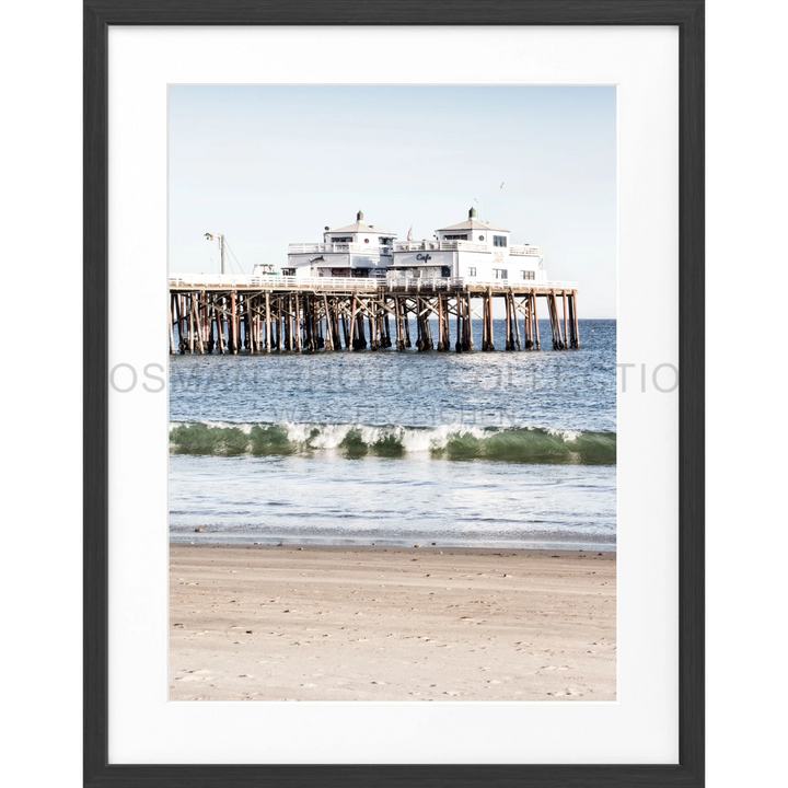 Poster Kalifornien Malibu Beach ’Pier’ K87 - Schwarz