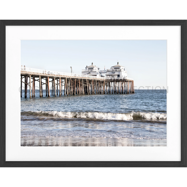 Poster Kalifornien Malibu Beach ’Pier’ K88 - Schwarz